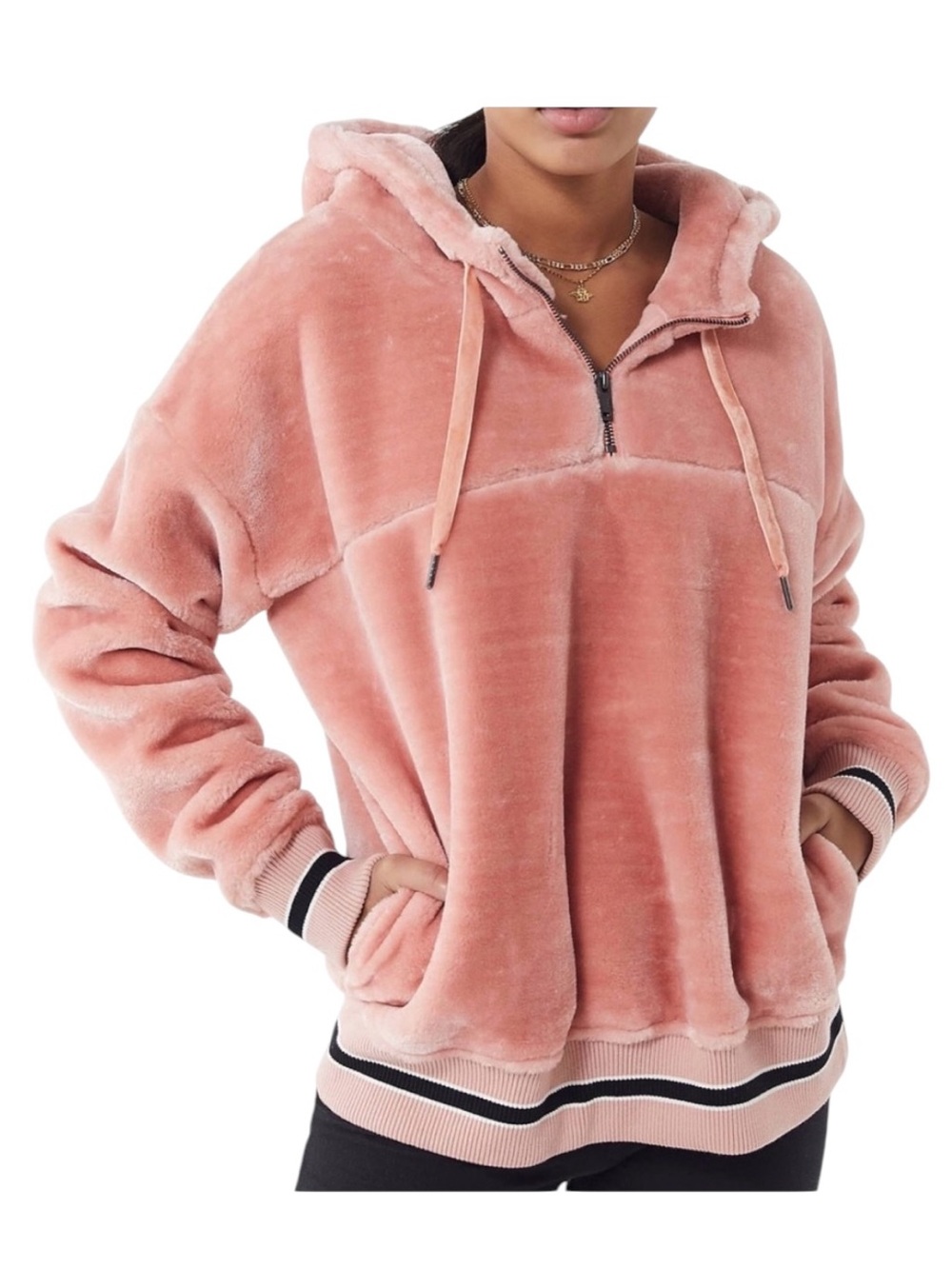 UGG Kailani Sherpa Fur Pink Hoodie Size Medium